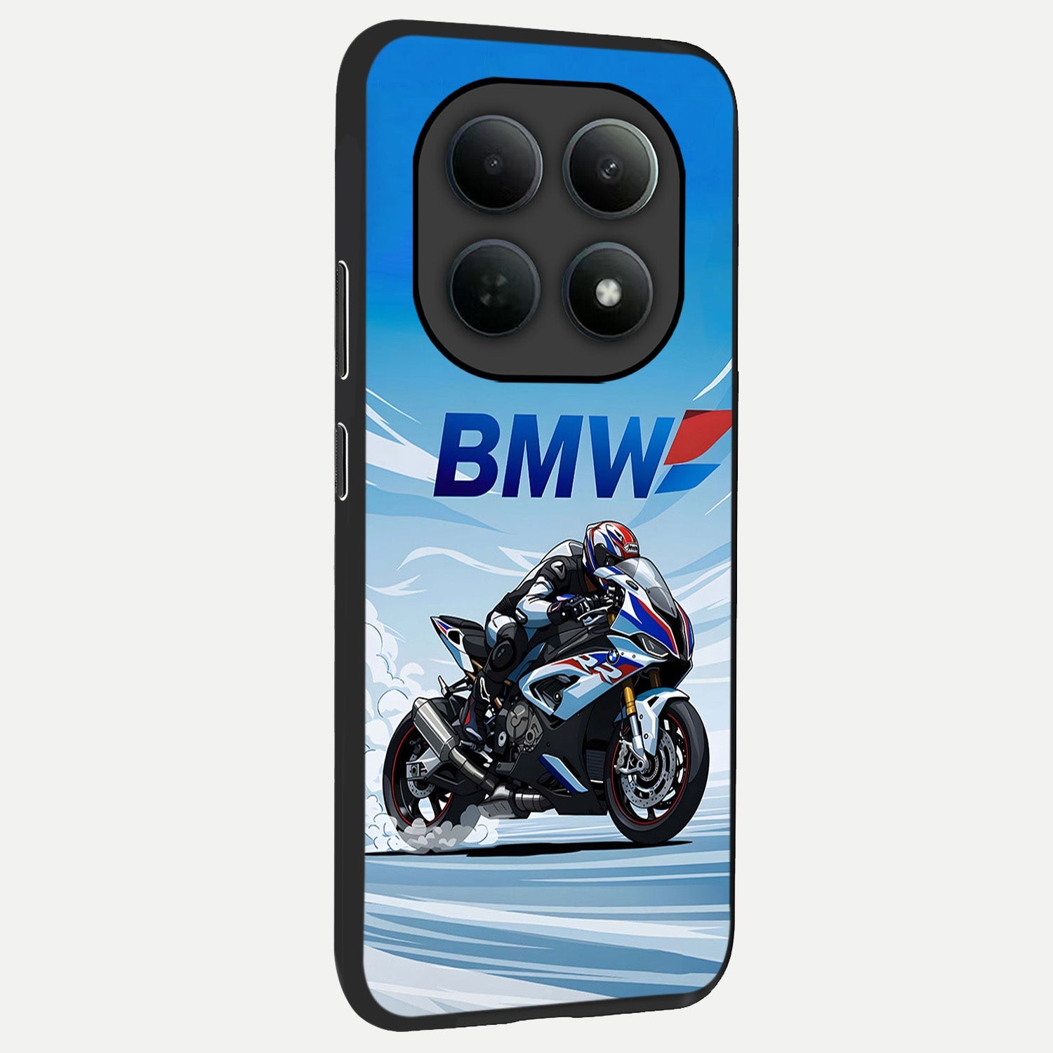  BMW Power Drift back cover For Poco M8 slim fit glass case with vibrant aesthetic design