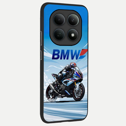  BMW Power Drift back cover For Poco M8 slim fit glass case with vibrant aesthetic design