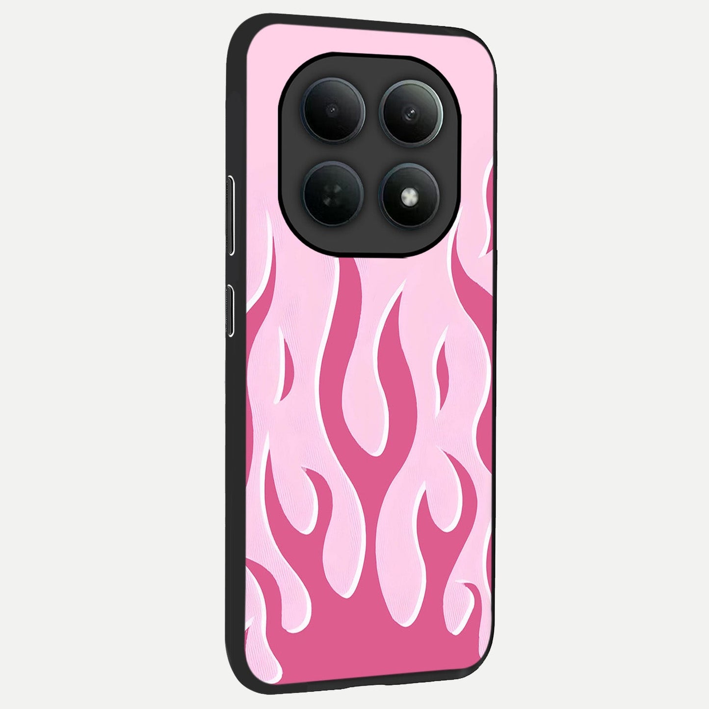  Blush Flame Energy back cover For Poco M8 slim fit glass case with vibrant aesthetic design