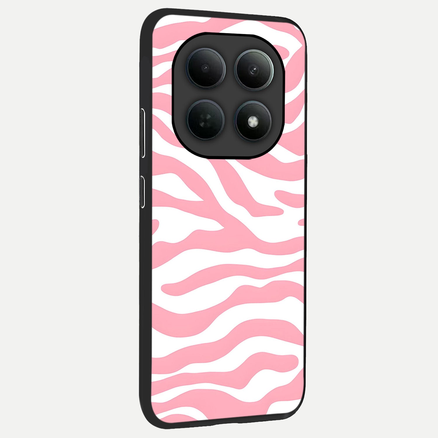  Blush Zebra Flow back cover For Poco M8 slim fit glass case with vibrant aesthetic design