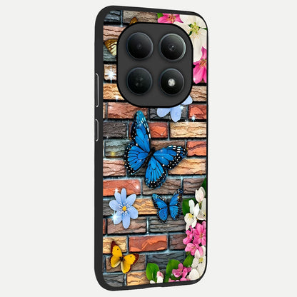  Brick Bloom Flight back cover For Poco M8 slim fit glass case with vibrant aesthetic design