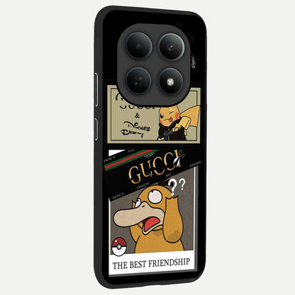  Cartoon Brand Play Mashup back cover For Poco M8 slim fit glass case with vibrant aesthetic design