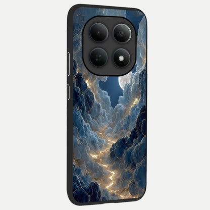  Celestial Cloud Road back cover For Poco M8 slim fit glass case with vibrant aesthetic design