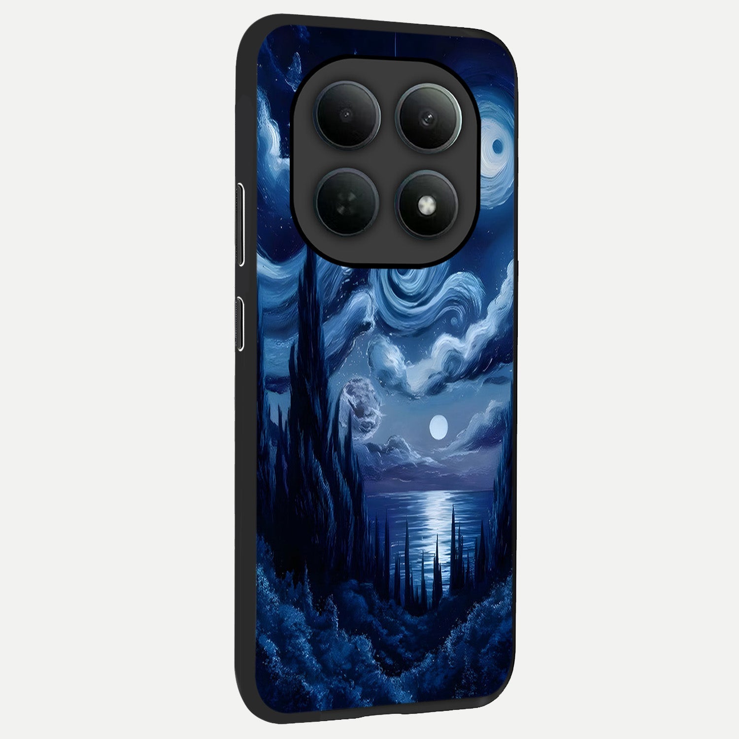  Celestial Dream Van Gogh back cover For Poco M8 slim fit glass case with vibrant aesthetic design
