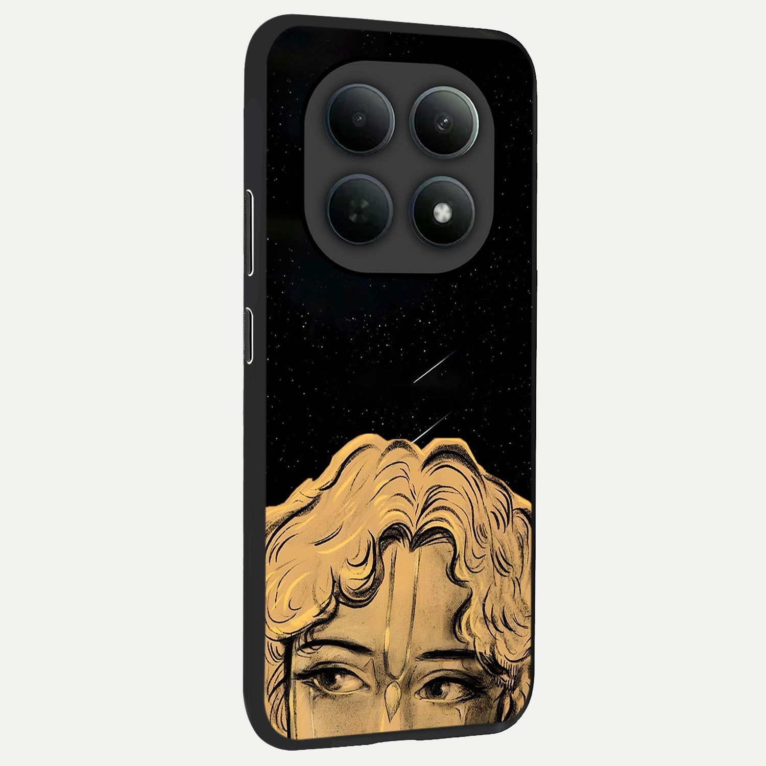  Celestial Gods Plan back cover For Poco M8 slim fit glass case with vibrant aesthetic design