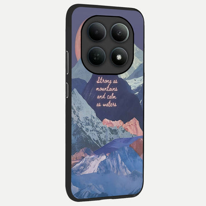  Celestial Mountain Calm back cover For Poco M8 slim fit glass case with vibrant aesthetic design