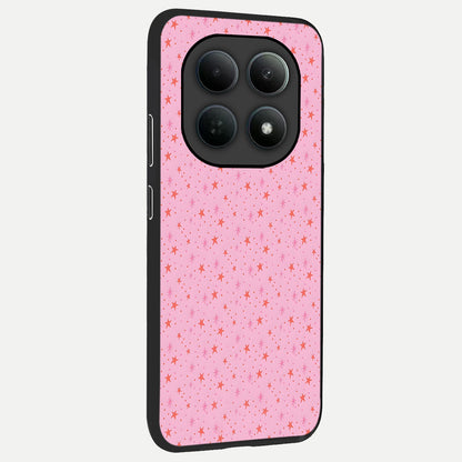  Cosmic Pink Sparkle back cover For Poco M8 slim fit glass case with vibrant aesthetic design