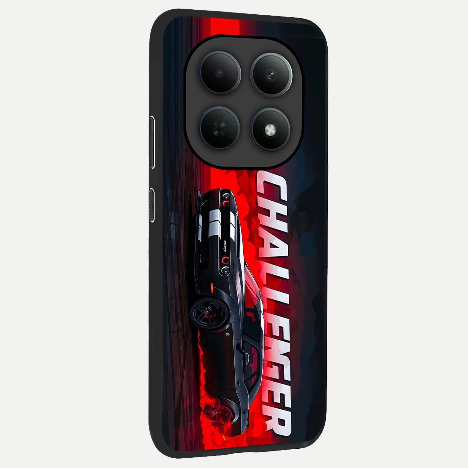  Crimson Challenger Fury back cover For Poco M8 slim fit glass case with vibrant aesthetic design
