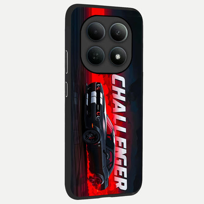  Crimson Challenger Fury back cover For Poco M8 slim fit glass case with vibrant aesthetic design