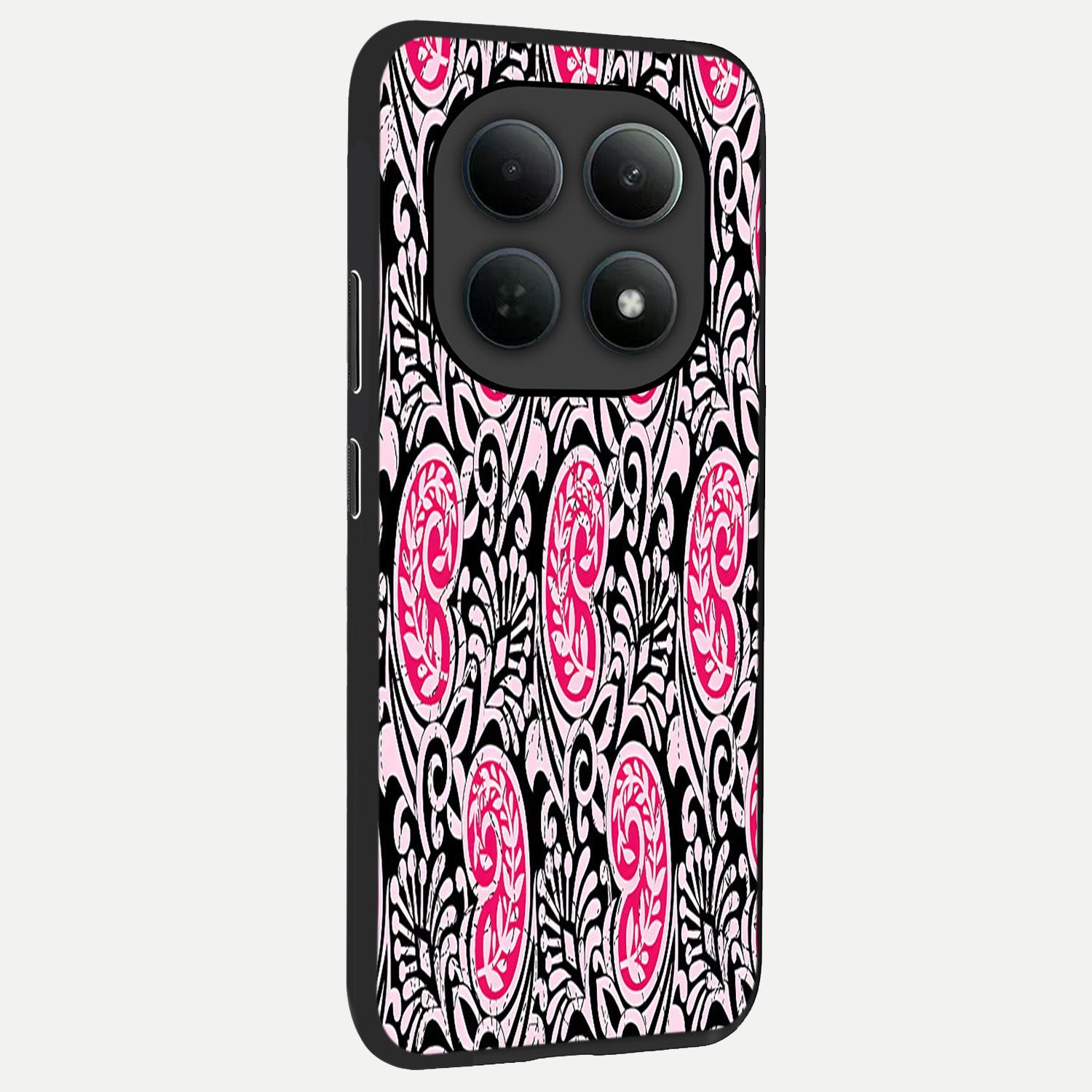  Crimson Paisley Charm back cover For Poco M8 slim fit glass case with vibrant aesthetic design