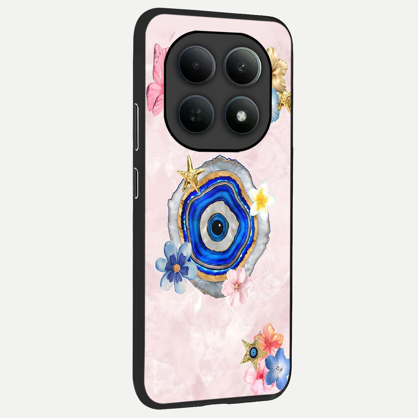  Divine Aura Bloom back cover For Poco M8 slim fit glass case with vibrant aesthetic design