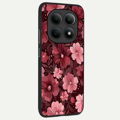  Flower Blush Bloom back cover For Poco M8 slim fit glass case with vibrant aesthetic design