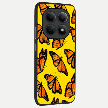  Golden Wing Flight back cover For Poco M8 slim fit glass case with vibrant aesthetic design