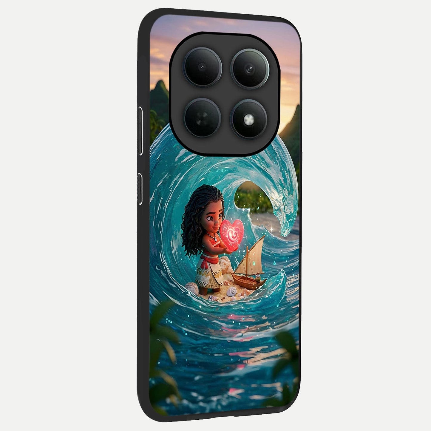  Heart of Ocean back cover For Poco M8 slim fit glass case with vibrant aesthetic design