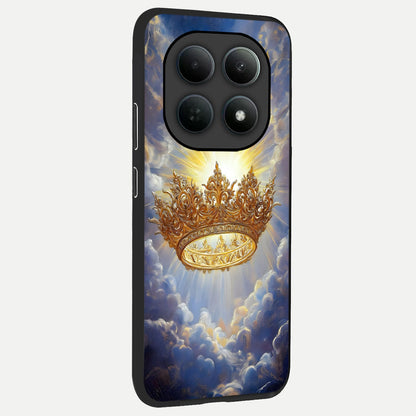 Heavenly Crown Light back cover For Poco M8 slim fit glass case with vibrant aesthetic design