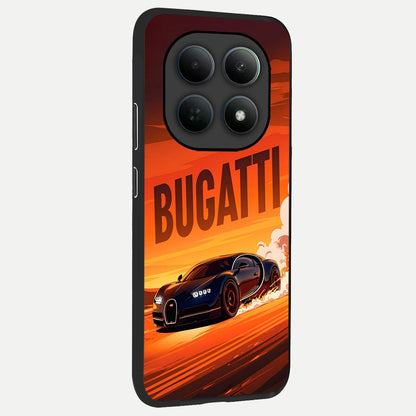  Inferno Bugatti Storm back cover For Poco M8 slim fit glass case with vibrant aesthetic design