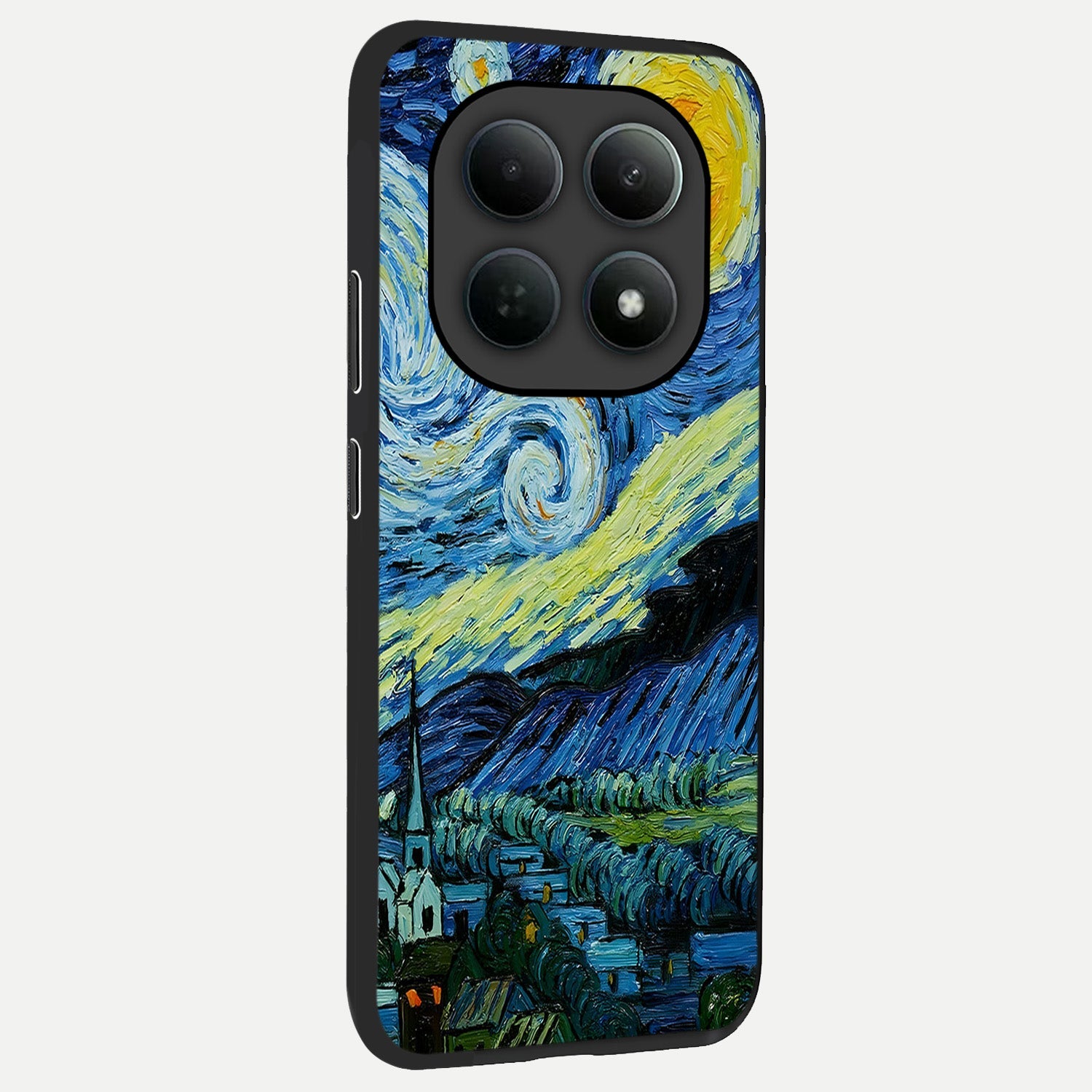  Inspired Van Gogh Art back cover For Poco M8 slim fit glass case with vibrant aesthetic design