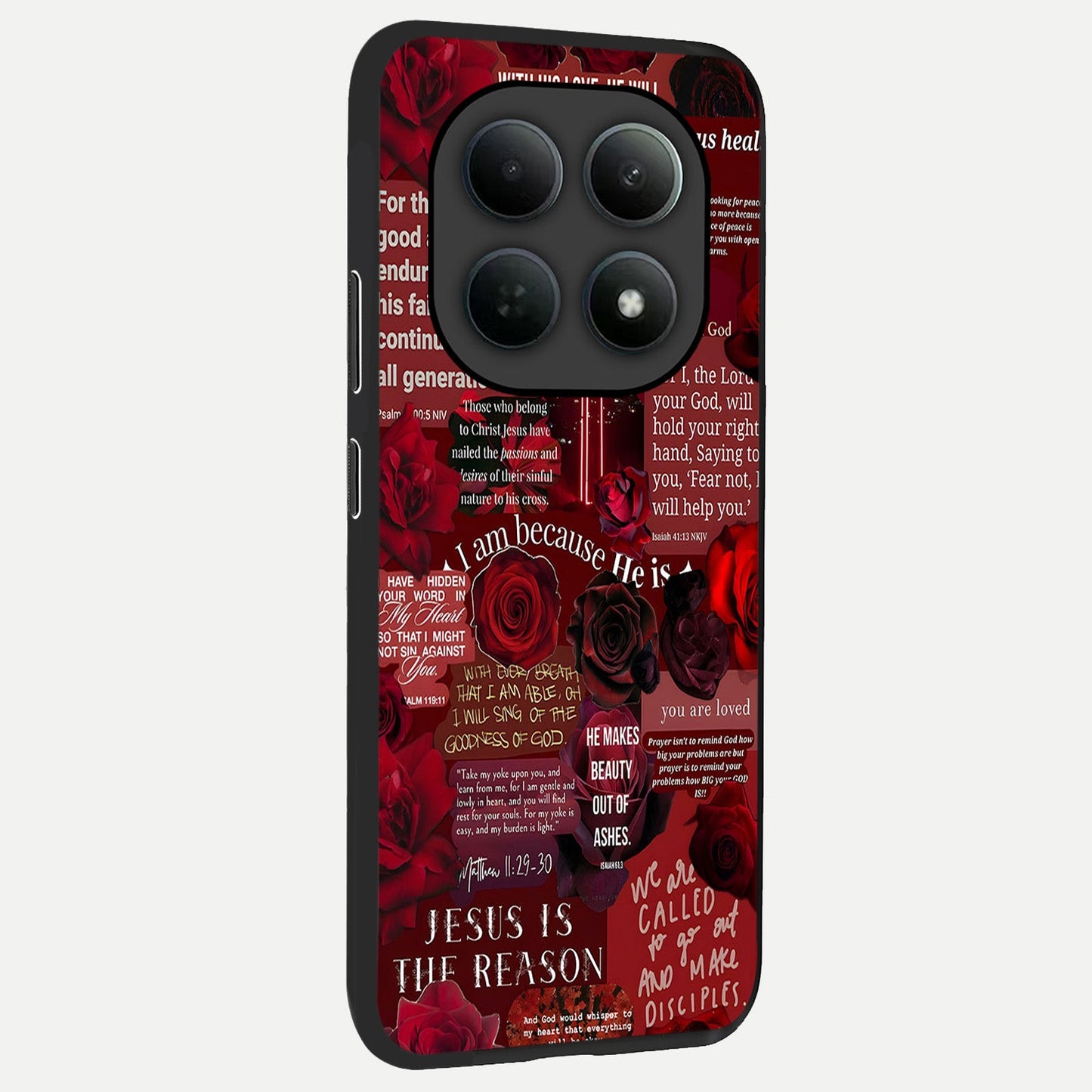  Jesus Love Heals back cover For Poco M8 slim fit glass case with vibrant aesthetic design