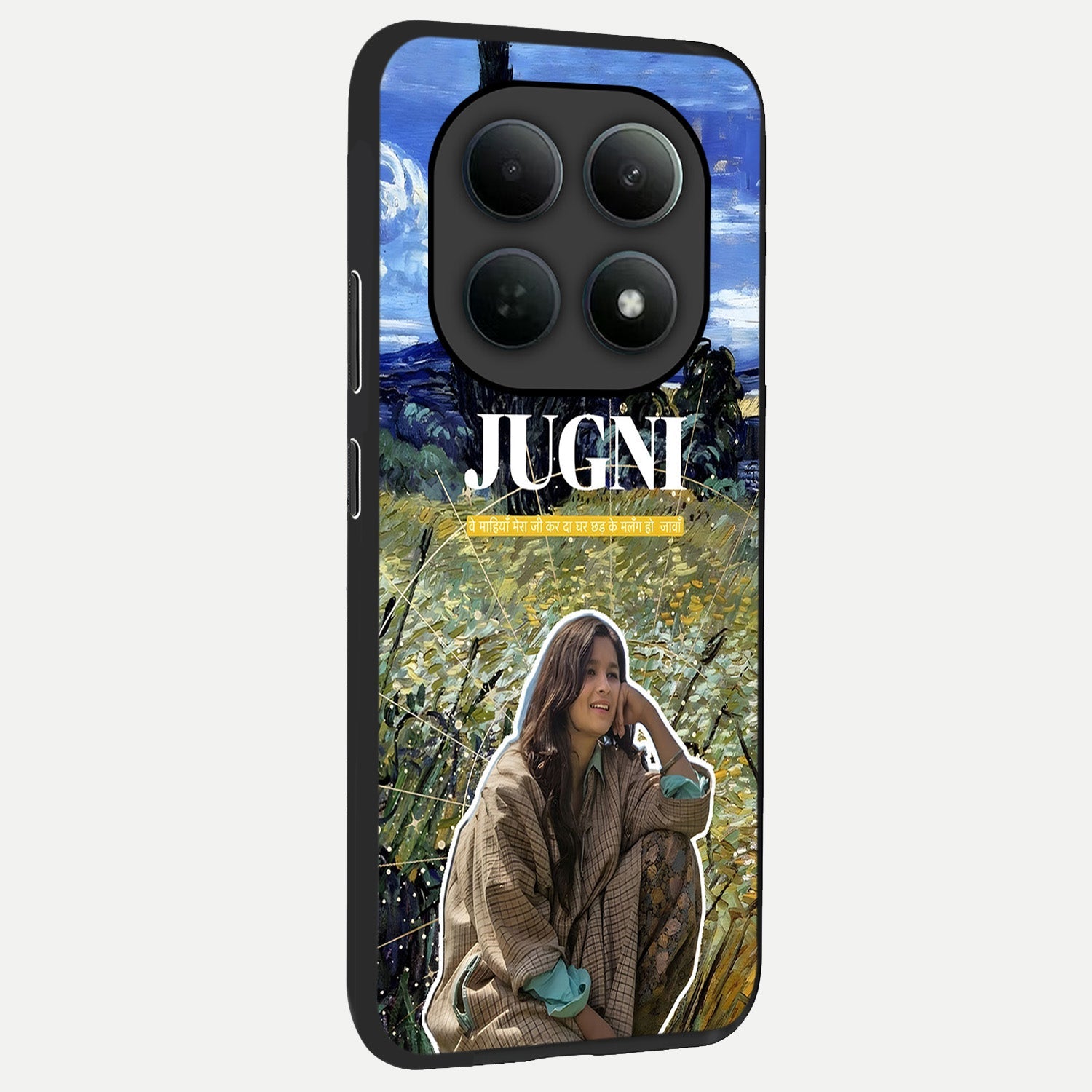  Jugni Soul Vibes back cover For Poco M8 slim fit glass case with vibrant aesthetic design