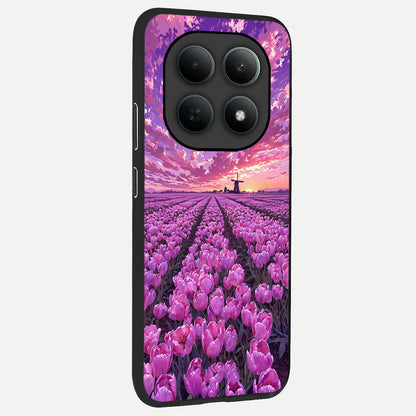  Lavender Dream Skies back cover For Poco M8 slim fit glass case with vibrant aesthetic design