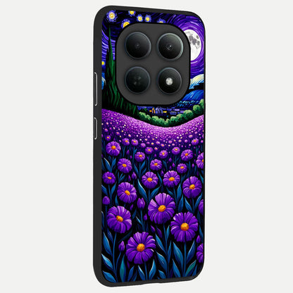  Lavender Moon Field back cover For Poco M8 slim fit glass case with vibrant aesthetic design