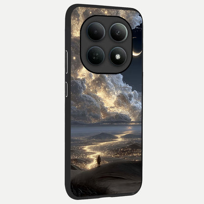  Moonlight Spark Path back cover For Poco M8 slim fit glass case with vibrant aesthetic design