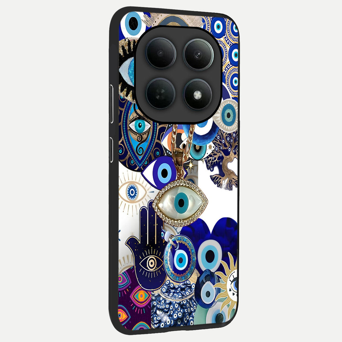  Mystic Charm Eye back cover For Poco M8 slim fit glass case with vibrant aesthetic design