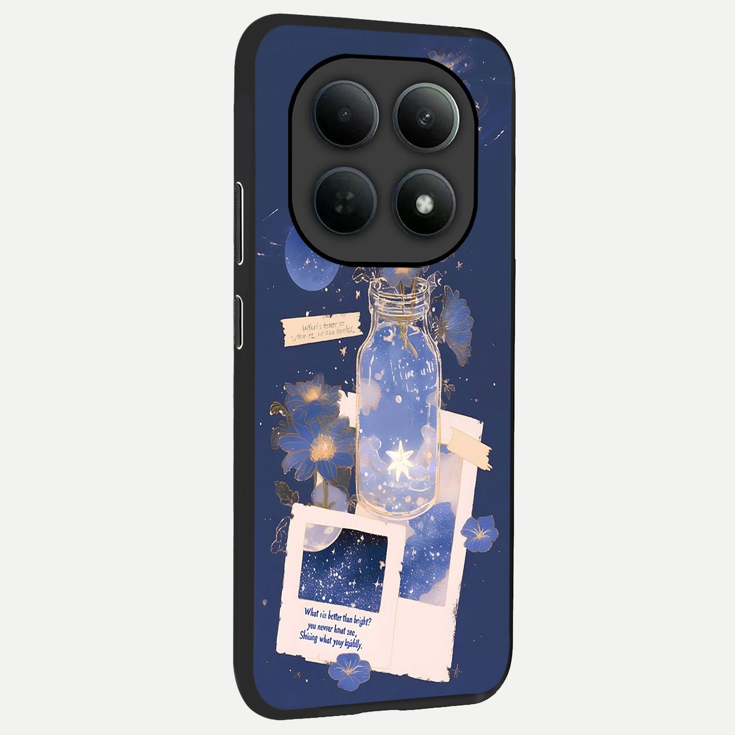  Starlit Cosmic Jar back cover For Poco M8 slim fit glass case with vibrant aesthetic design
