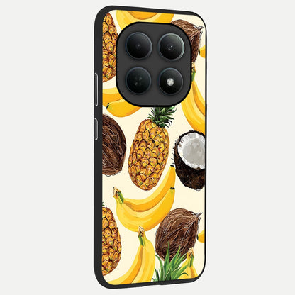  Tropical Fruit Mood back cover For Poco M8 slim fit glass case with vibrant aesthetic design
