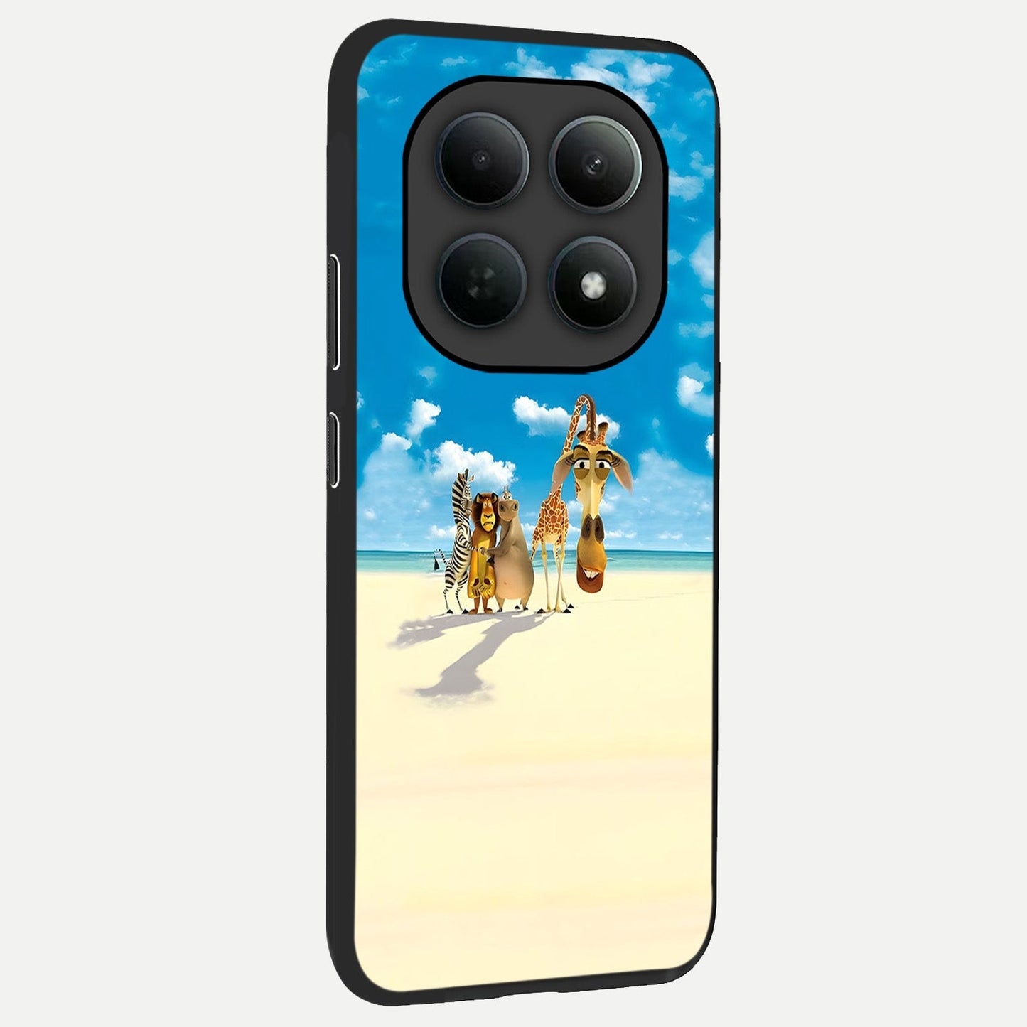  Tropical Fun Squad back cover For Poco M8 slim fit glass case with vibrant aesthetic design