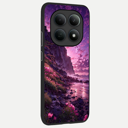  Twilight Blossom Coast back cover For Poco M8 slim fit glass case with vibrant aesthetic design
