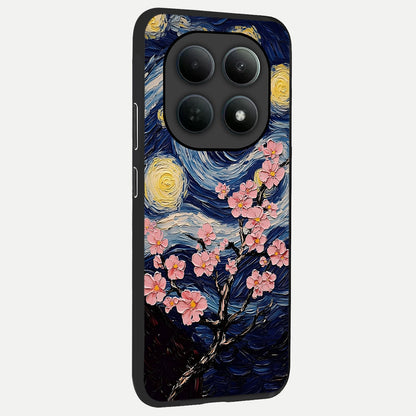  Van Gogh Scenery back cover For Poco M8 slim fit glass case with vibrant aesthetic design