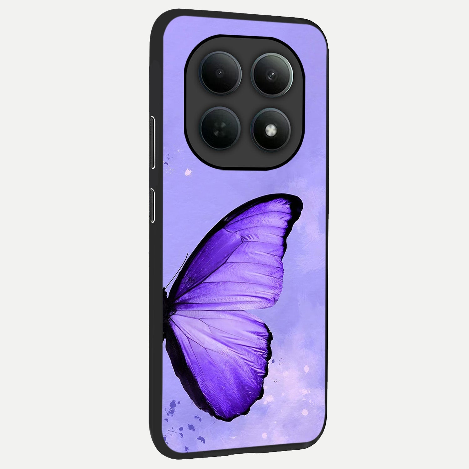  Violet Dream Wing back cover For Poco M8 slim fit glass case with vibrant aesthetic design