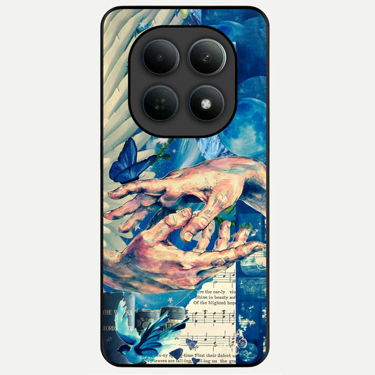  Aesthetic Divider Glass Case For Poco M8 Pro back cover – full design glossy printed glass finish