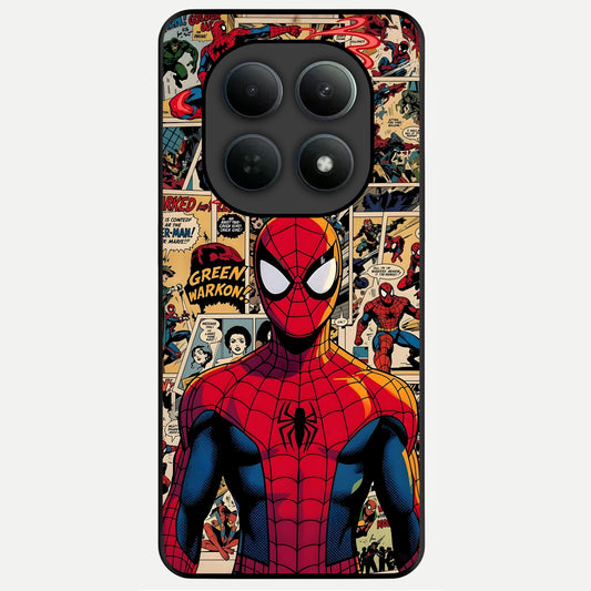  Aesthetic Spider Glass Case For Poco M8 Pro back cover – full design glossy printed glass finish