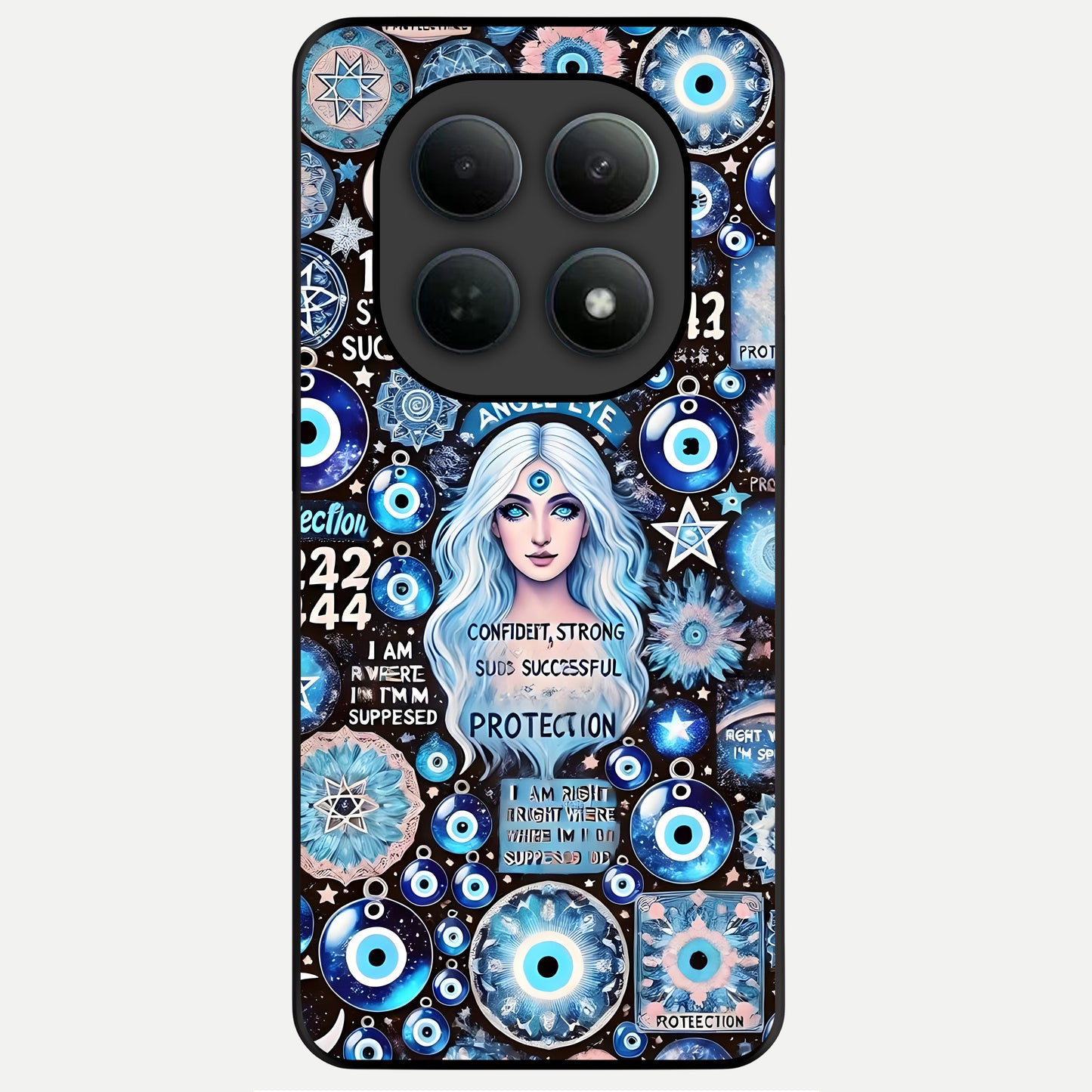 Angel Aura Shield Glass Case For Poco M8 Pro back cover – full design glossy printed glass finish