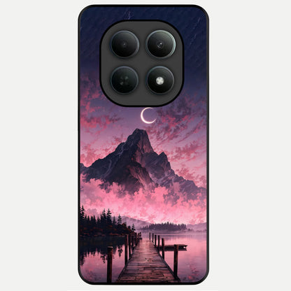  Beautiful Mountain View Glass Case For Poco M8 Pro back cover – full design glossy printed glass finish