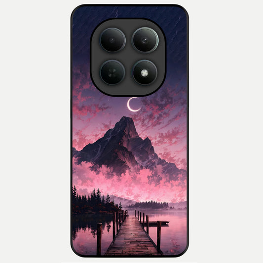  Beautiful Mountain View Glass Case For Poco M8 Pro back cover – full design glossy printed glass finish