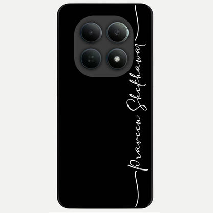  Black Tune Custom Name Glass Case For Poco M8 Pro back cover – full design glossy printed glass finish