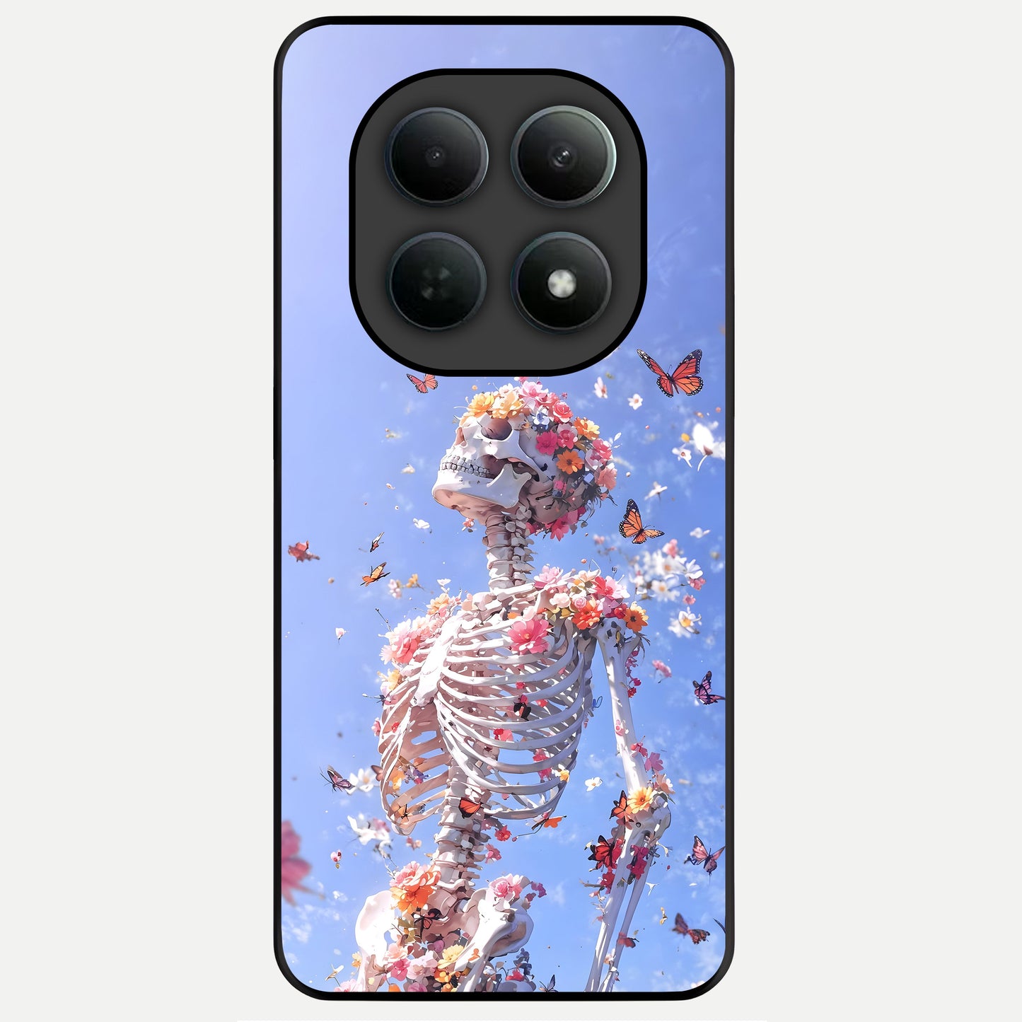  Bloom Beyond Bones Glass Case For Poco M8 Pro back cover – full design glossy printed glass finish
