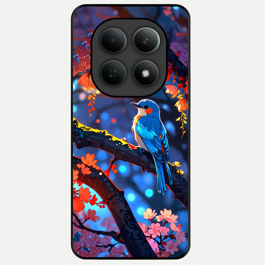  Blooming Water Drift Glass Case For Poco M8 Pro back cover – full design glossy printed glass finish