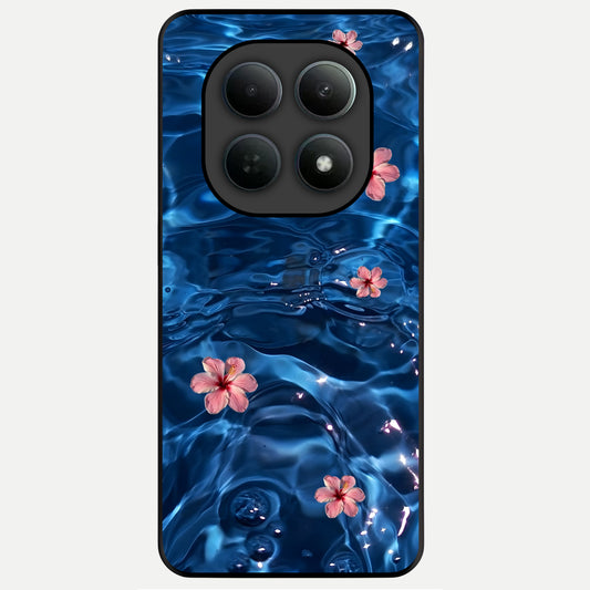 Bloom Thread Art Glass Case For Poco M8 Pro back cover – full design glossy printed glass finish