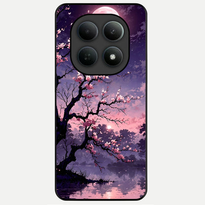  Blossom Pink Moon Glass Case For Poco M8 Pro back cover – full design glossy printed glass finish