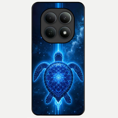  Blue Galaxy Turtle Glass Case For Poco M8 Pro back cover – full design glossy printed glass finish