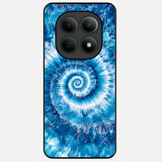  Blue Galaxy Wave Glass Case For Poco M8 Pro back cover – full design glossy printed glass finish