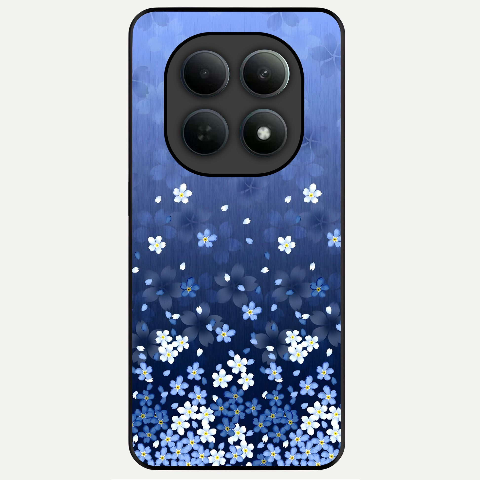  Blue Starry Glass Case For Poco M8 Pro back cover – full design glossy printed glass finish