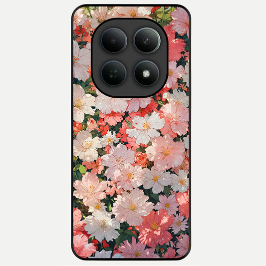  Blush Bloom Field Glass Case For Poco M8 Pro back cover – full design glossy printed glass finish