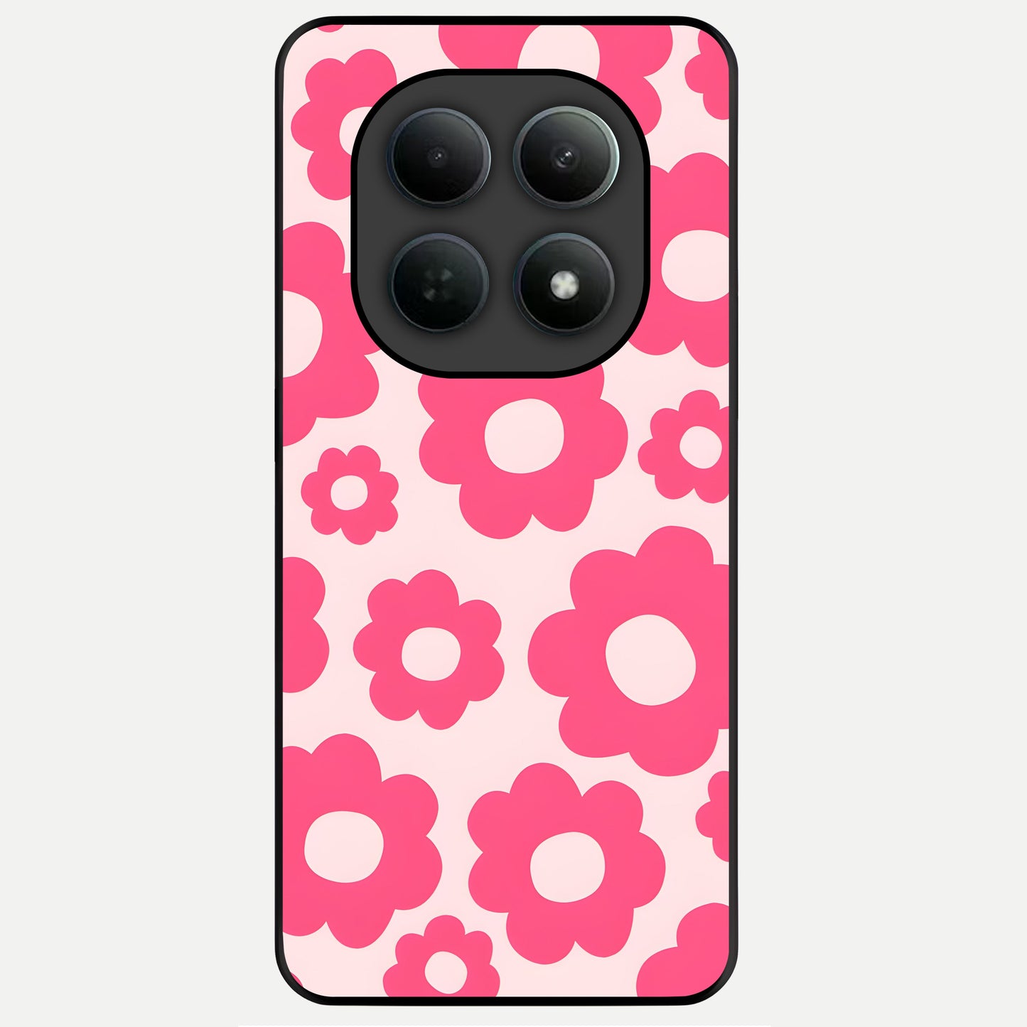  Blush Flower Pop Glass Case For Poco M8 Pro back cover – full design glossy printed glass finish