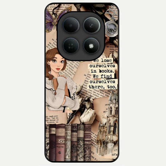  Bookish Dream World Glass Case For Poco M8 Pro back cover – full design glossy printed glass finish