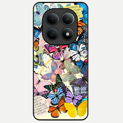  Butterflies Petal Dream Glass Case For Poco M8 Pro back cover – full design glossy printed glass finish